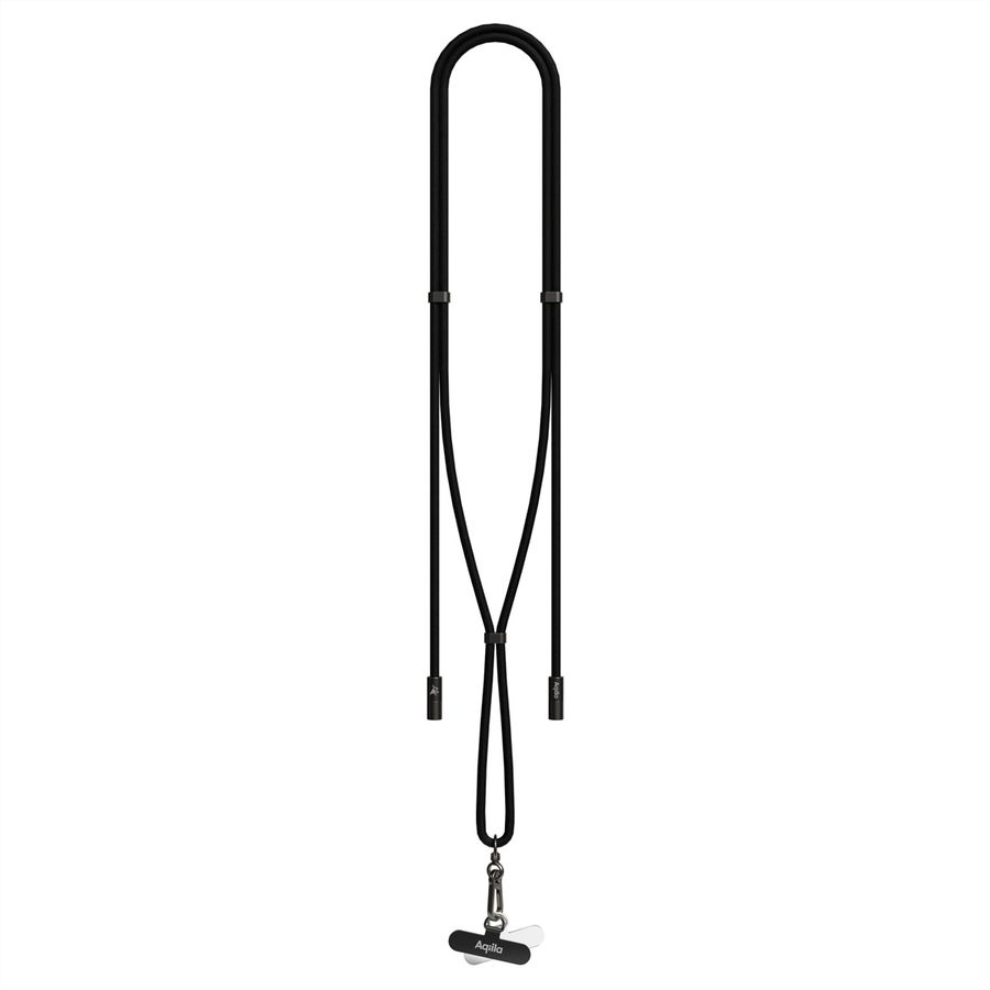 Aqiila Lanyard Lade- & Synckabel CL1, 60W, Typ C zu Lightning, Schwarz
