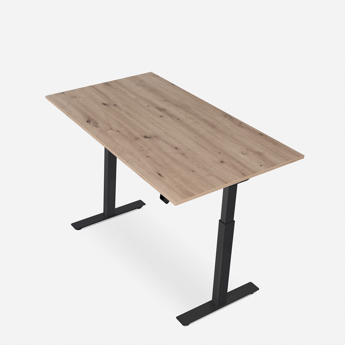WRK21 Schreibtisch Smart 100 x 60 cm, Höhenverstellbar, Kendal Eiche / Schwarz