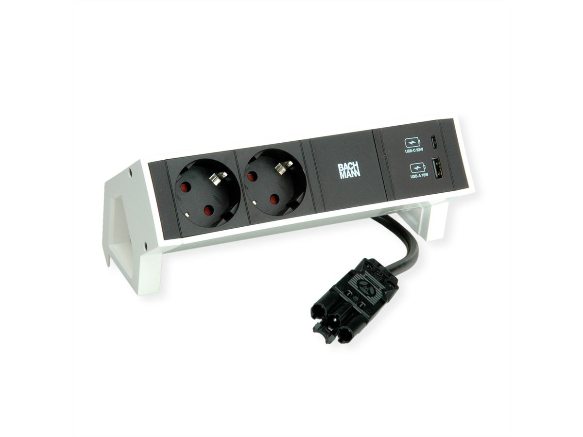 BACHMANN DESK2 2x contact de protection USB A&C