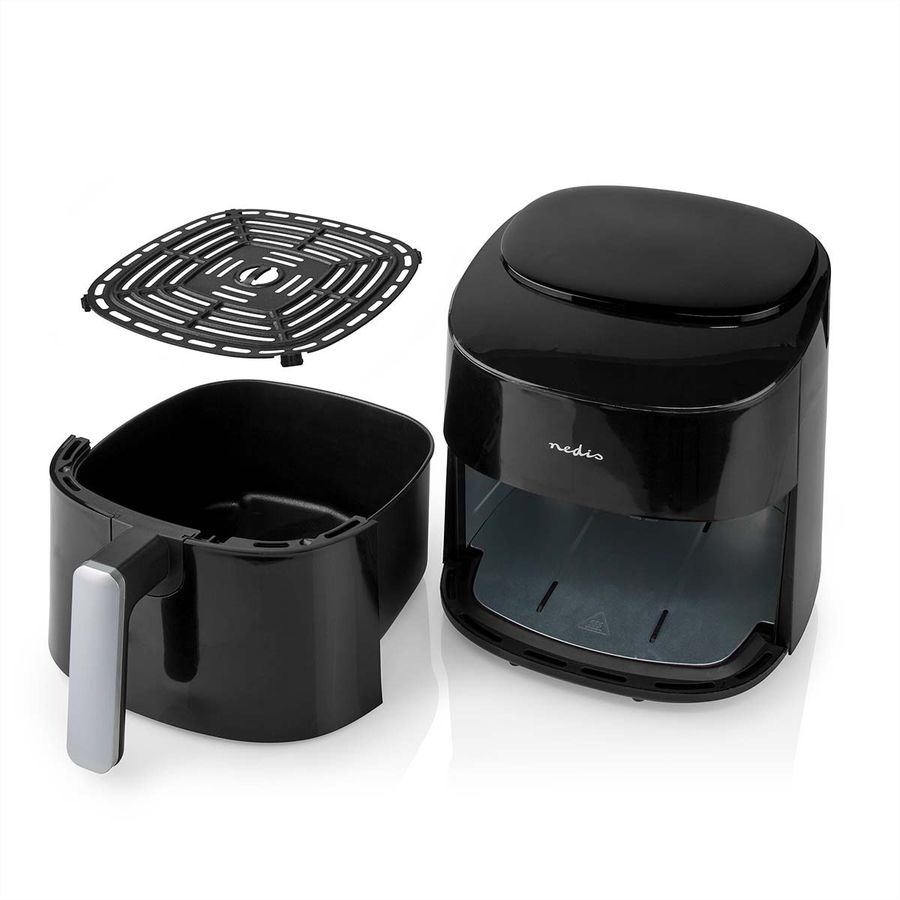 Friteuse à air chaud Nedis XL, 4,2 l, 1300 W, numérique, 8 programmes, , noir