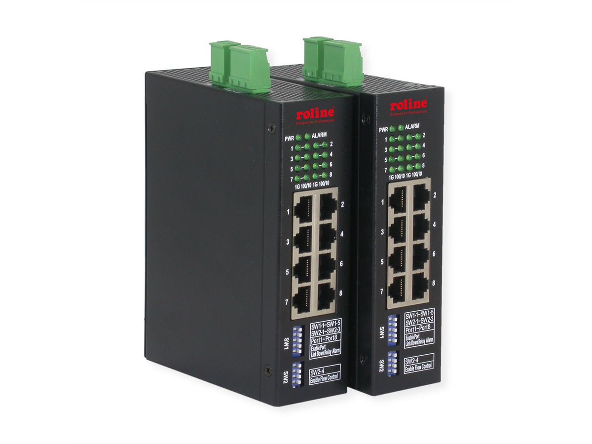 ROLINE Switch industriel Gigabit Ethernet, 8 ports, administré Web