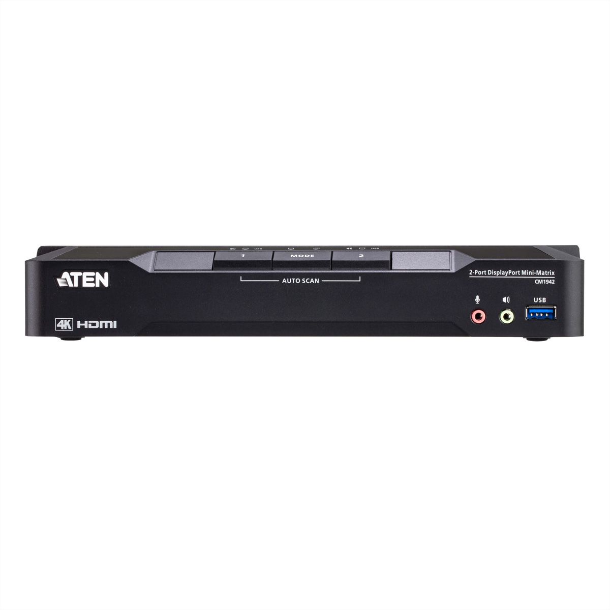 ATEN CM1942 2-Port 4K DP Dual Display Mini Matriv Boundless KVM