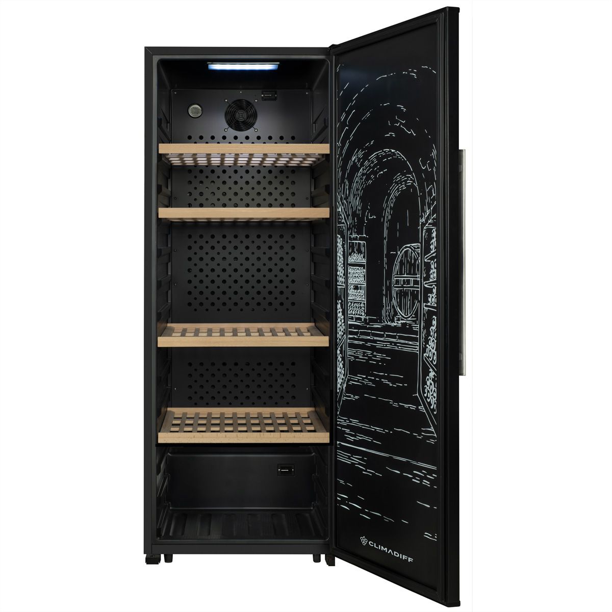 Climadiff Weinkühlschrank GARDE200D, Freistehend, 1 Zone, 204 Flaschen
