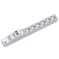 BACHMANN Bâti de prises 19" 6x contact de protection 1x disjoncteur de protection, 2 m