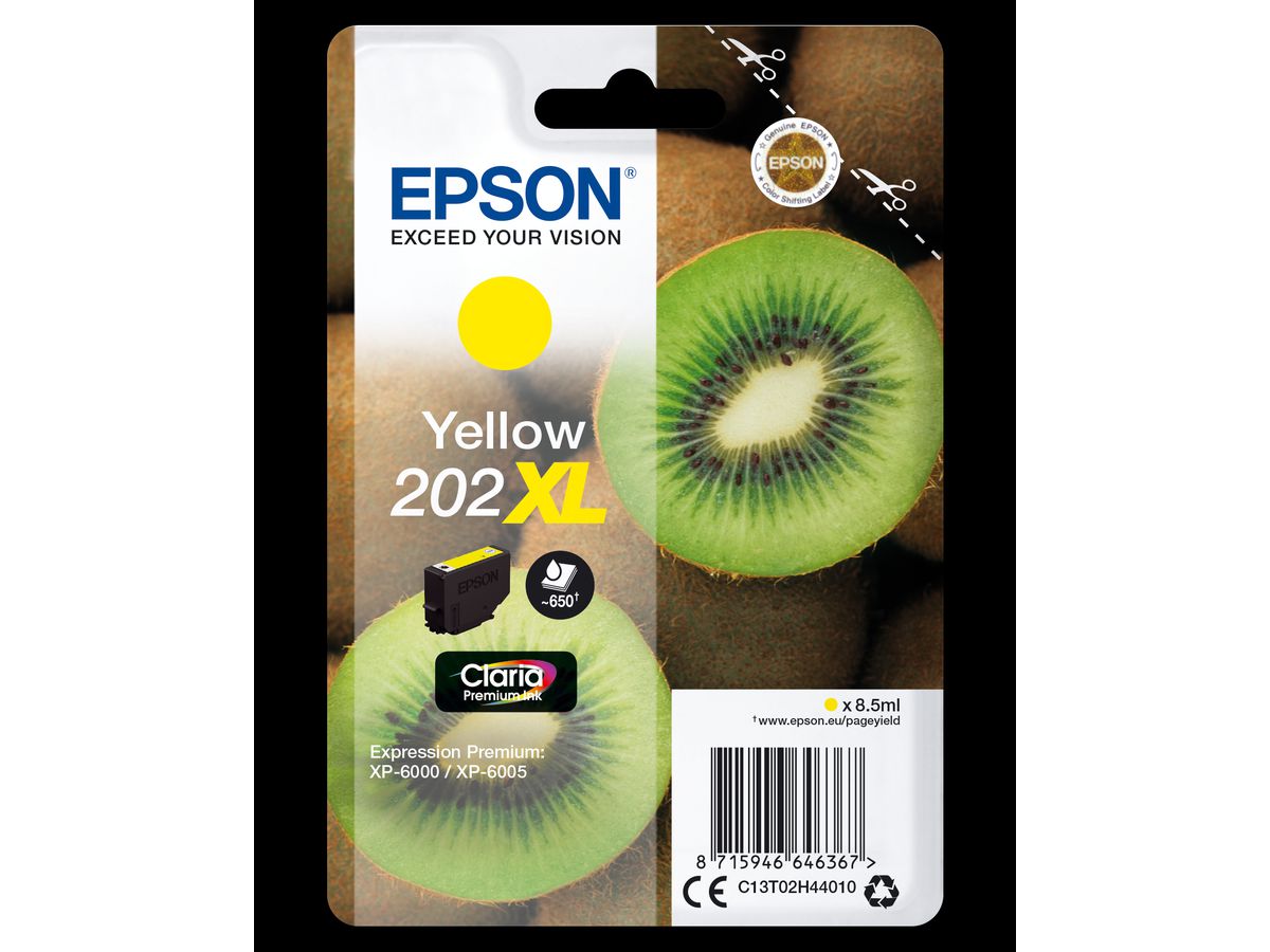 Epson Kiwi Singlepack Yellow 202XL Claria Premium Ink