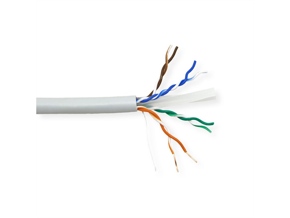 ROLINE UTP Kabel, Cat.6A (Class EA), Massivdraht, LSOH, 100m