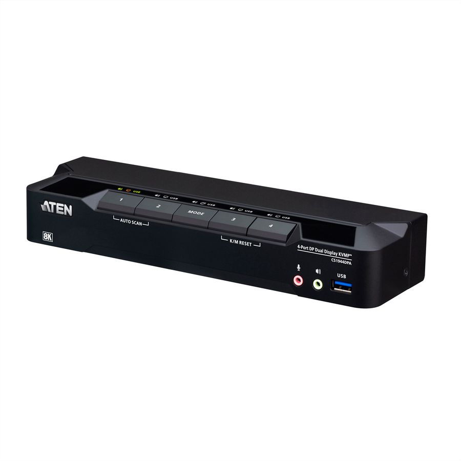 ATEN CS1944DPA Commutateur KVMP à 4 ports USB 3.0, DisplayPort 8K, double écran