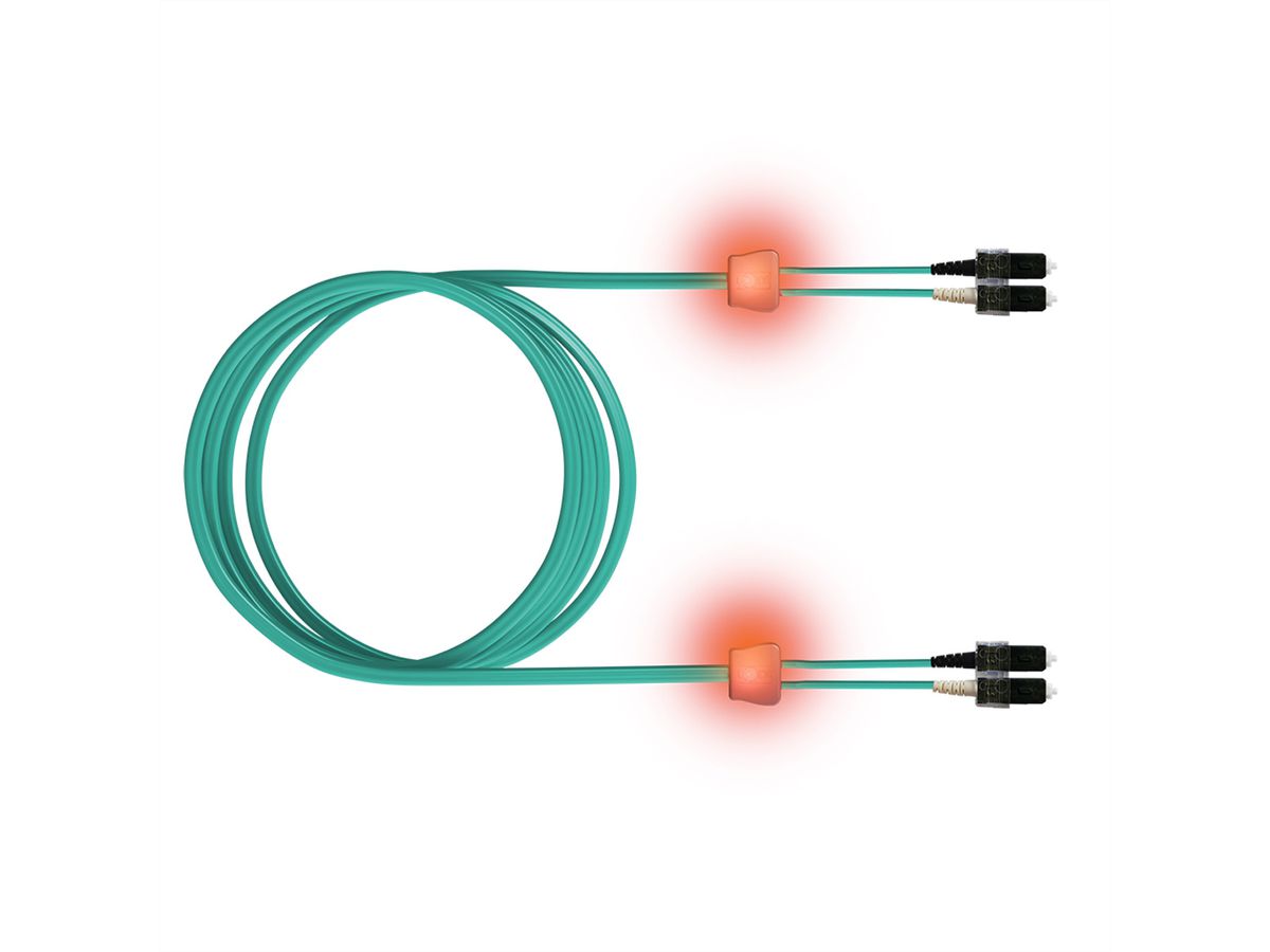 EasyLan Câble FO duplex 50/125µm OM3, SC/SC, turquoise, 1 m