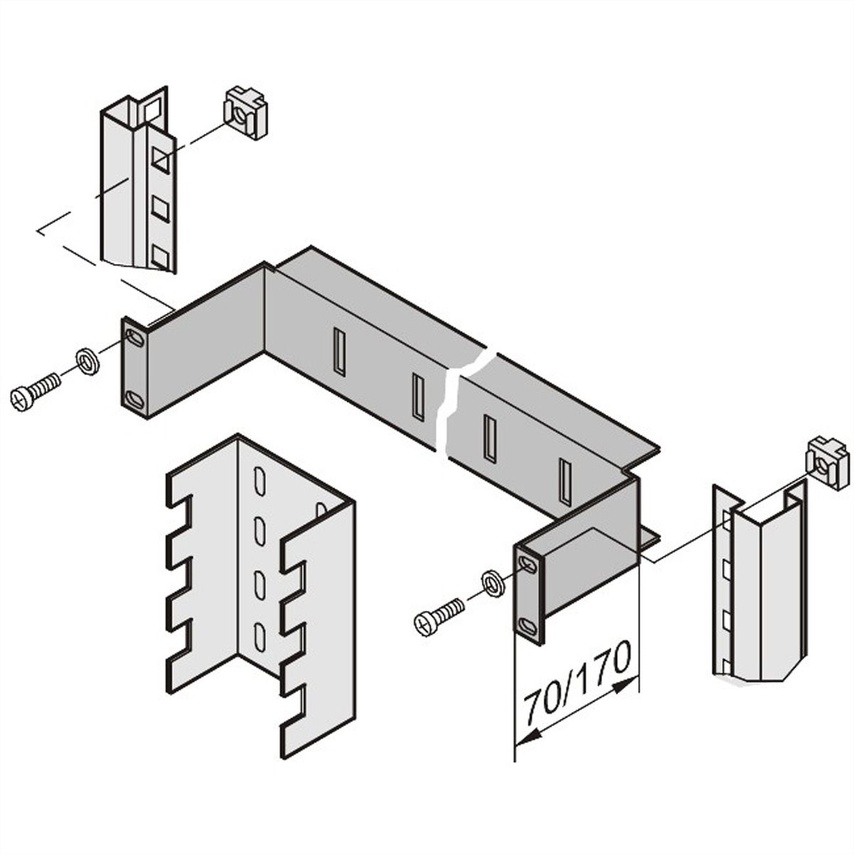 SCHROFF 19"-Montagebügel - MONTAGESCHIENE F. LSA PLUS