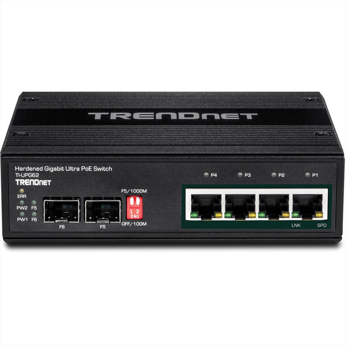 TRENDnet TI-UPG62 6-Port Gigabit Switch Ultra PoE DIN-Rail Industrial