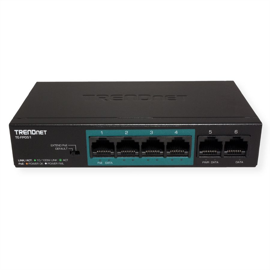 TRENDnet TE-FP051 5-Port PoE+ Switch Fast Ethernet Long Range