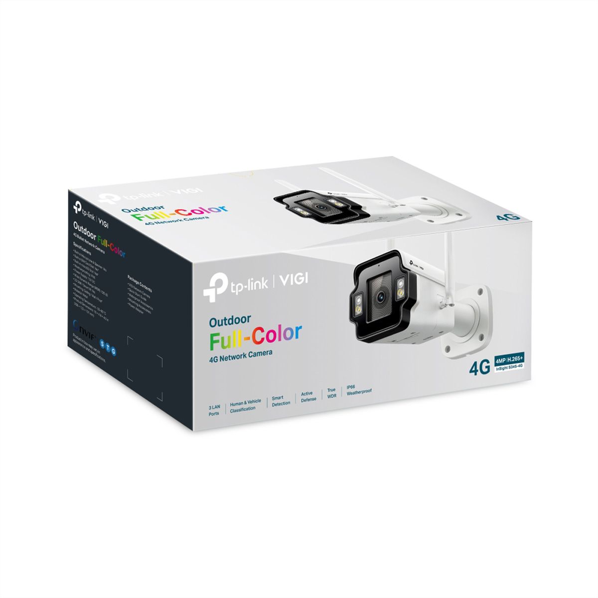 TP-Link InSight S345-4G(4mm) Bullet-Caméra 4 MP, 80.4°, IR-LED 50m, LTE