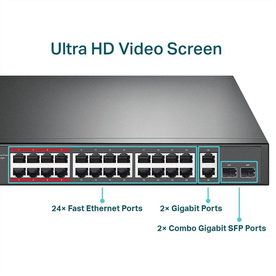 TP-Link TL-SL1226P Switch PoE+ 24+2 Port