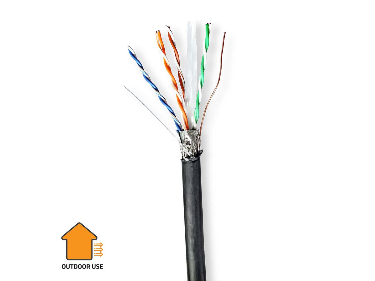 Nedis Câble S/FTP Outdoor Cat.6, fils tressés, 100m