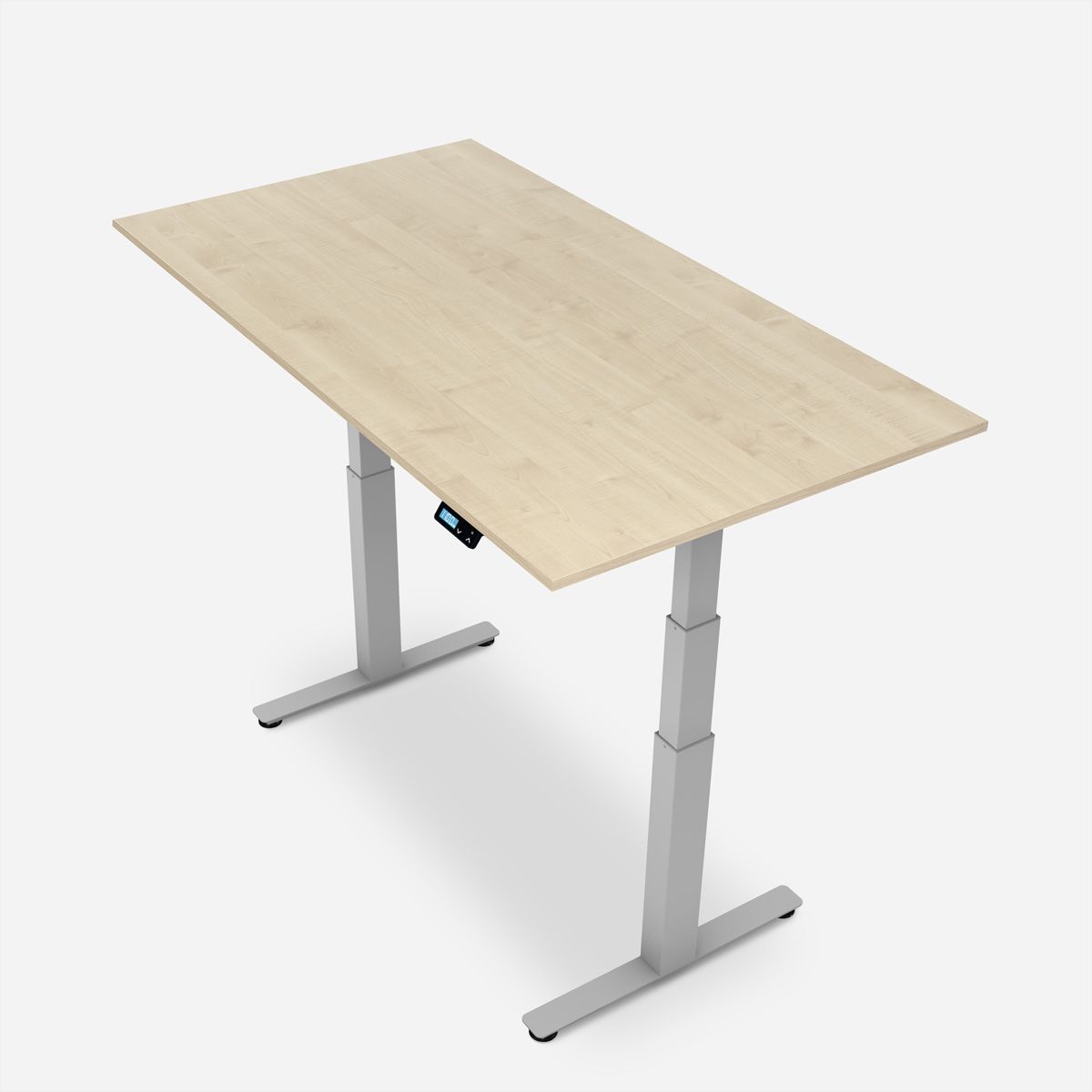 WRK21 Bureau Work 120 x 80 cm, Hauteur réglable, Mandal érable / Gris