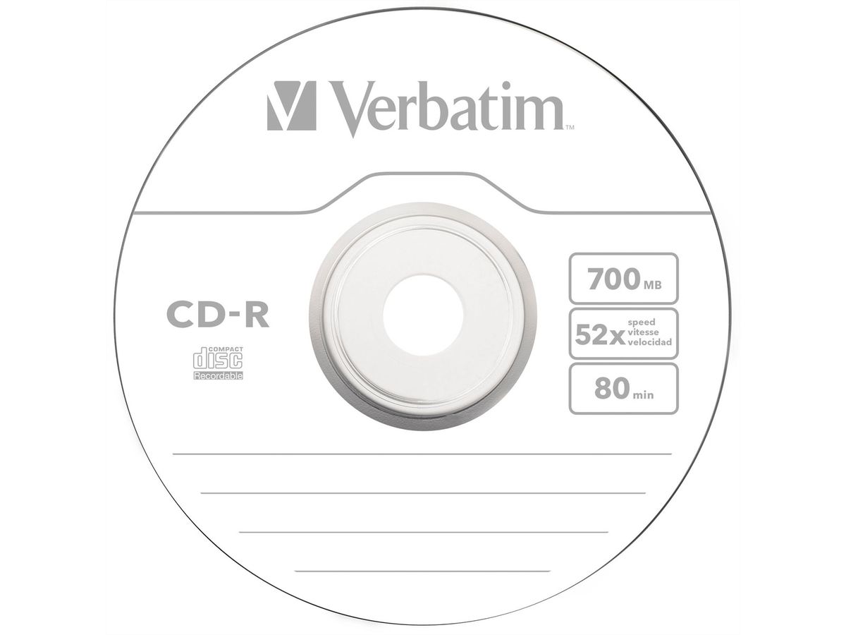 Verbatim CD-R Spindle 700MB 52x 100 Pack
