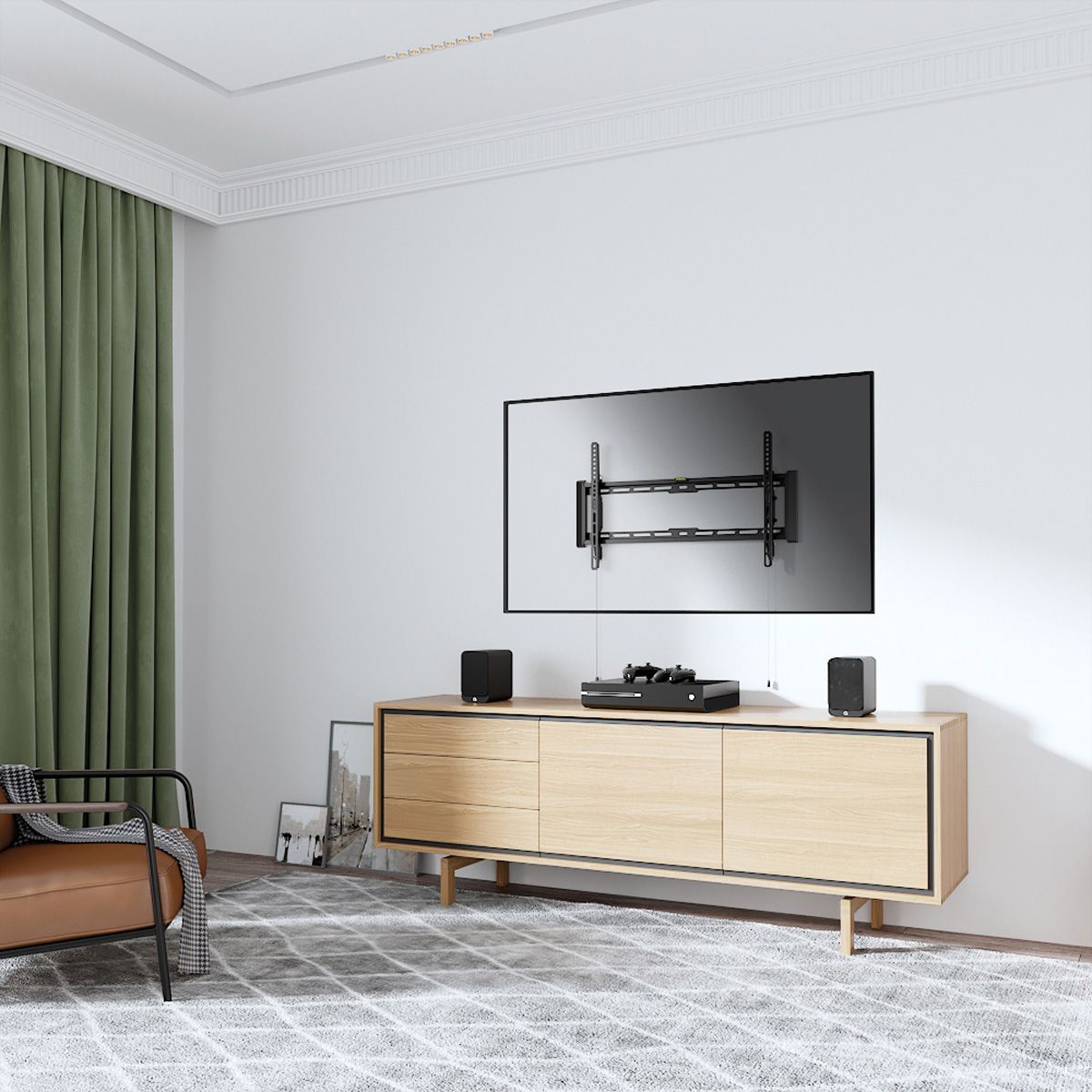 VALUE Support mural TV, distance murale de 47 mm, inclinable, 37–80 pouces, jusqu'à 75 kg