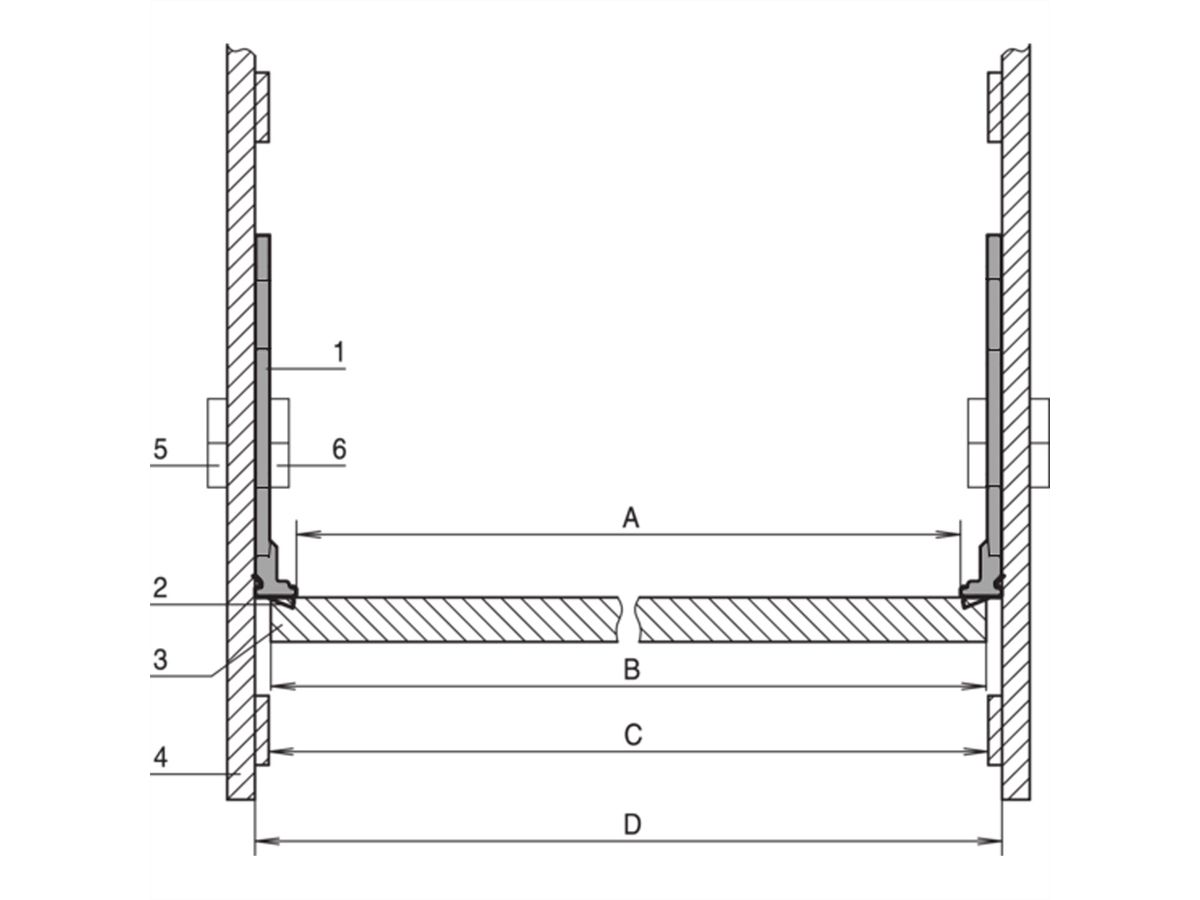 SCHROFF EMV-Schirmung zwischen Busplatine und Seitenwand - TRAEGERLEISTE F BPL 6HE