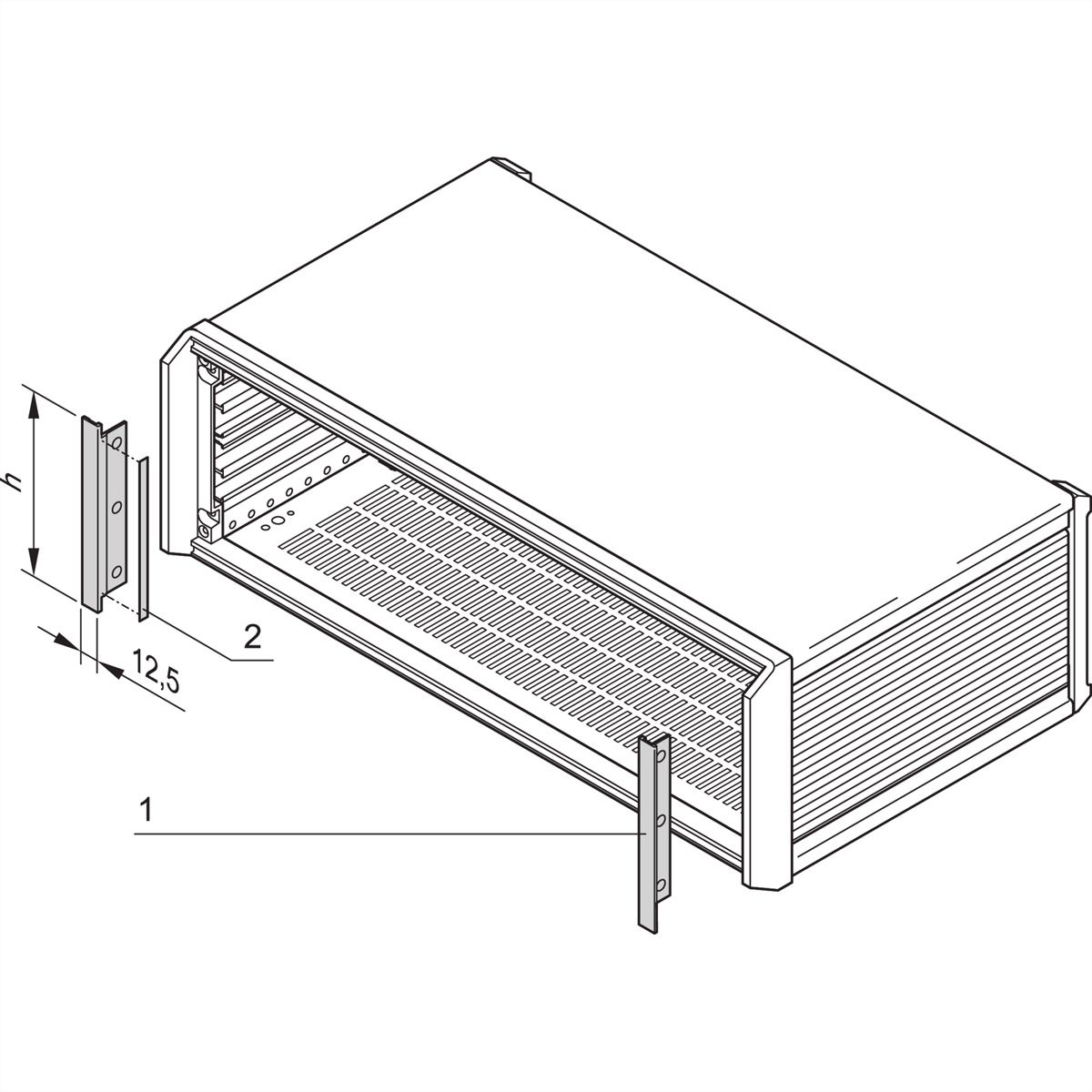 SCHROFF Blende vorne, zur EMV-Schirmung - SEITL.BLENDE 3HE PROPAC/PRO