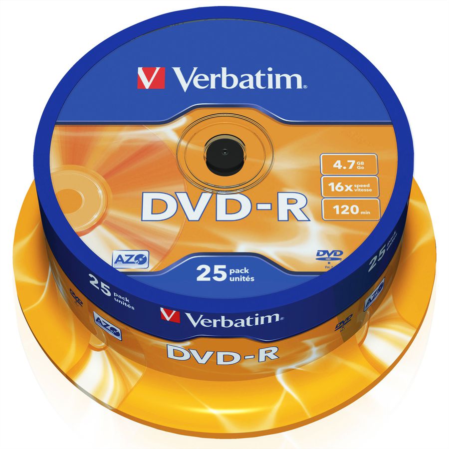 Verbatim DVD-R Spindle 4.7GB 16x 25 Pack