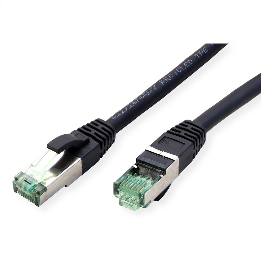 ROLINE RM Cordon Cat.6A S/FTP(PiMF), noir, 7 m
