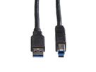 ROLINE USB 3.2 Gen 1 Kabel, Typ A-B, schwarz, 0,8 m