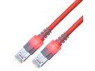 EasyLan DualBoot LED Patchkabel RJ45 S/FTP Kat.6 (Class E), mit saCon Stecker, LSOH, rot, 0,5 m