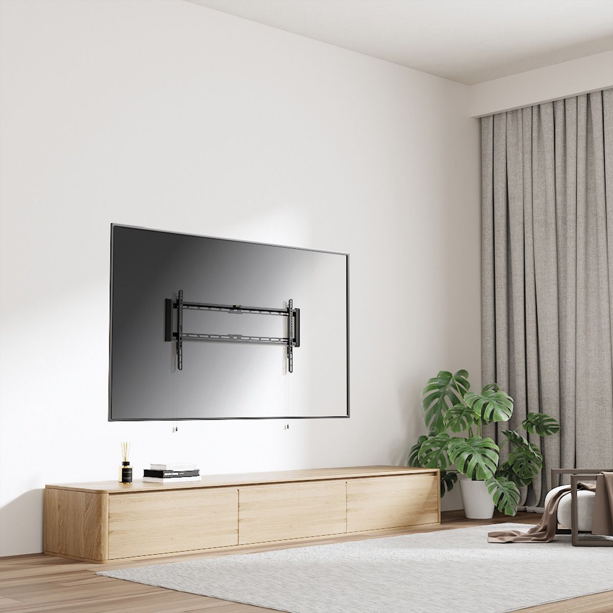 VALUE Support mural TV, distance murale de 27 mm, fixe, 43–90 pouces, jusqu'à 75 kg