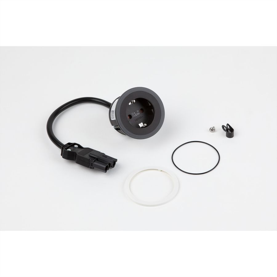 BACHMANN PIX 1x contact de protection avec anneaux décoratifs en blanc et noir, couplage GST