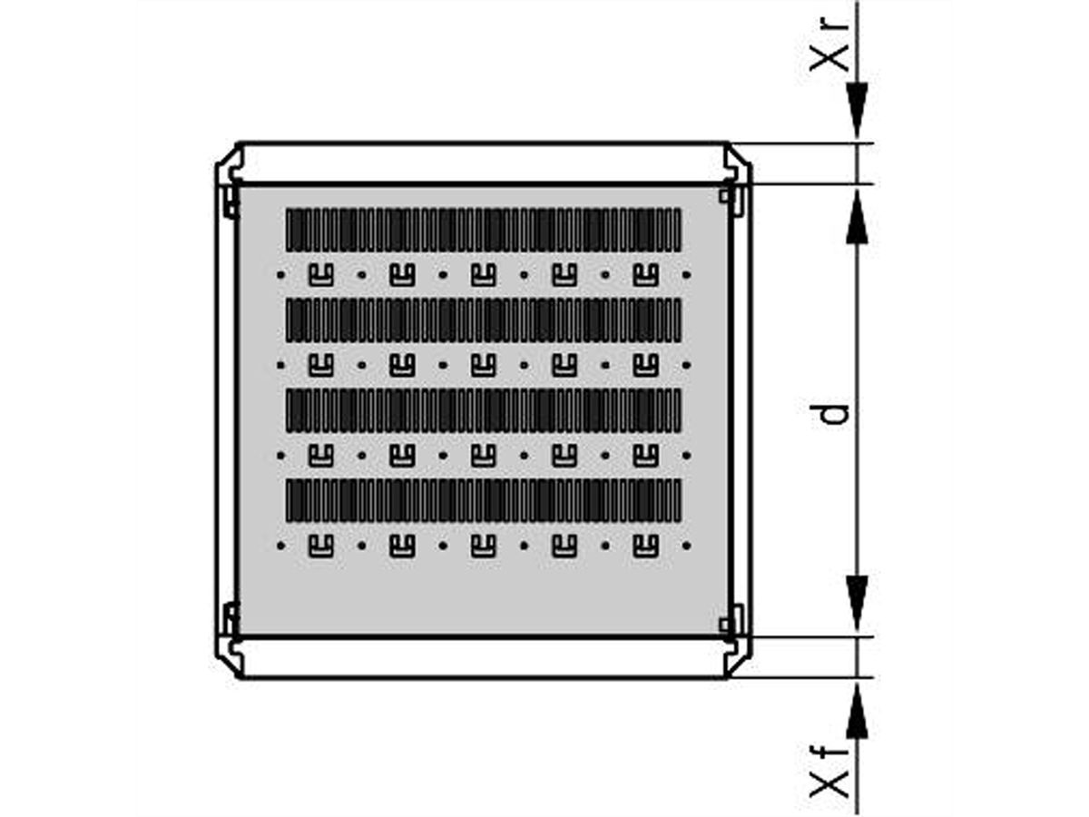 Étagère varistar SCHROFF, fixe, 75 kg, RAL 7021, 600W 800D