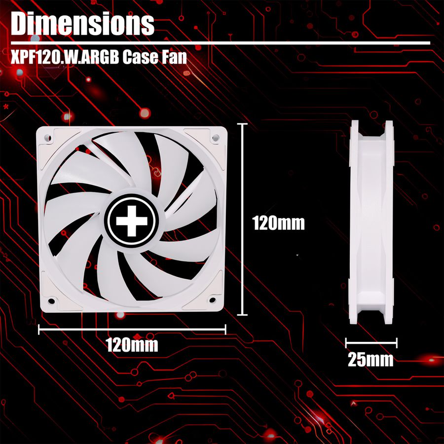 Xilence XPF120.W.ARGB 120mm PWM Gehäuselüfter, ARGB LED