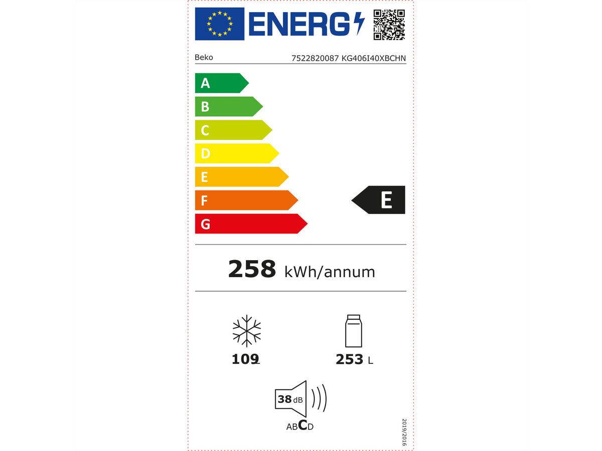 Beko Kühl-Gefrierkombination KG406I40XBC, No Frost, 362l, silber