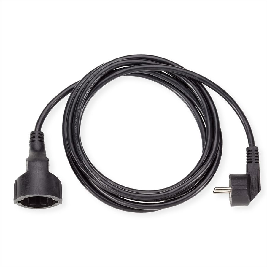 BACHMANN AC230V Câble prolongateur, prises type 2P+T allemand, noir, 10 m