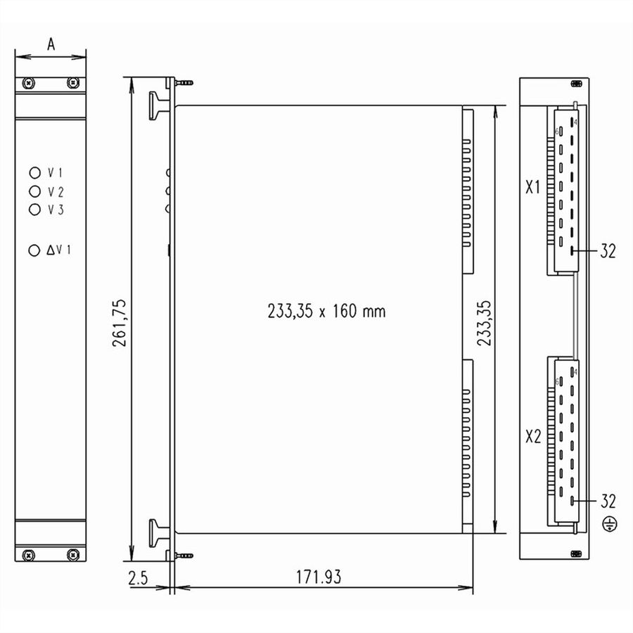 SCHROFF PSU 19" AC/DC pour VMEbus, MPS 022, 6 U
