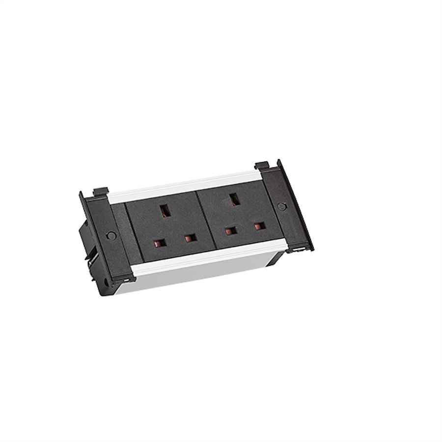 BACHMANN KAPSA XS 2xUK 13A schwarz, Strom 2,0m UK 13A United Kingdom