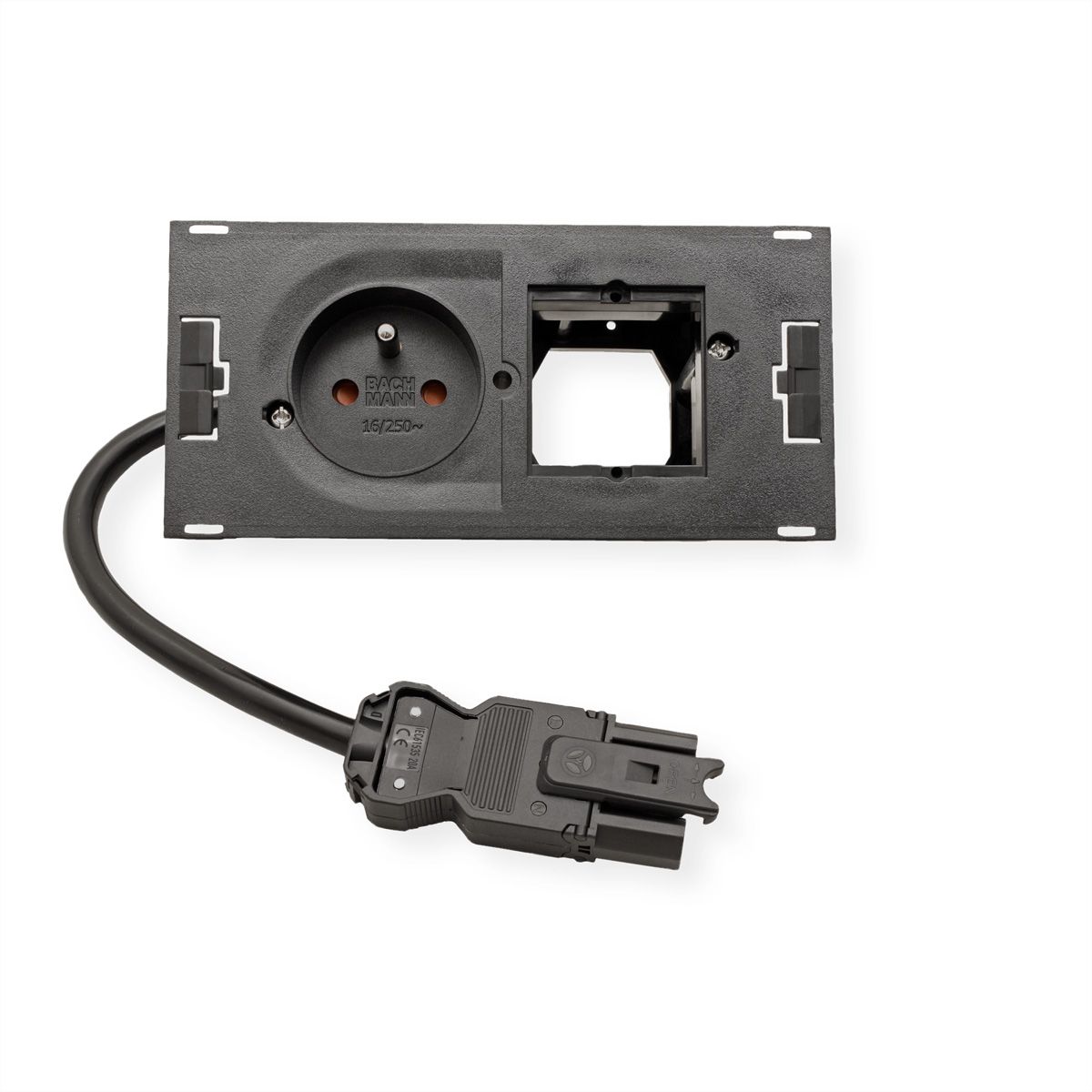 BACHMANN DUE 1xUTE 1xCM, incl. Anschlukabel GST18, schwarz, 0,2 m