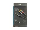 Câble audio stéréo Nedis, 1x jack ST, 2x RCA ST, gris, 5 m