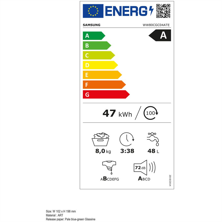Samsung lave-linge WW5000C, 9kg, A , Carved White