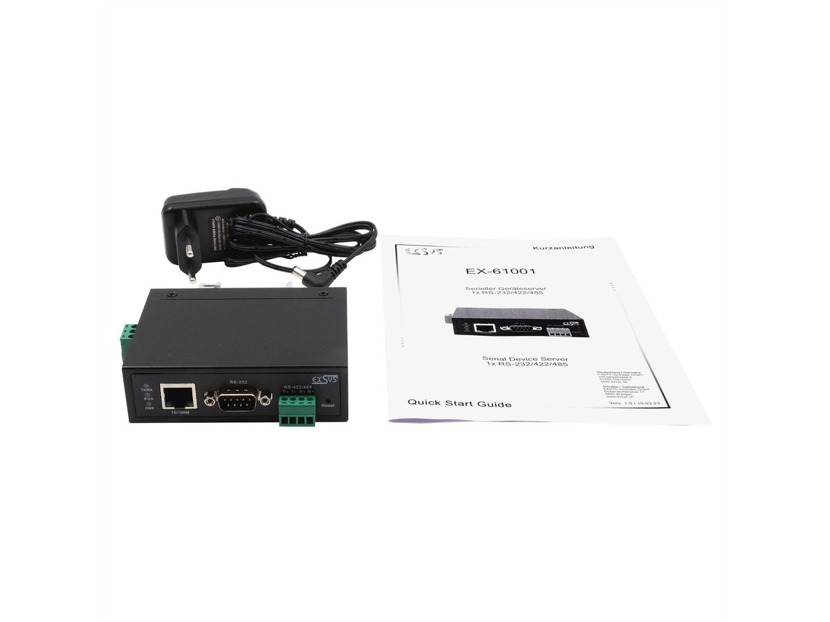 EXSYS EX-61001 Ethernet zu 1 x Seriell RS-232/422/485