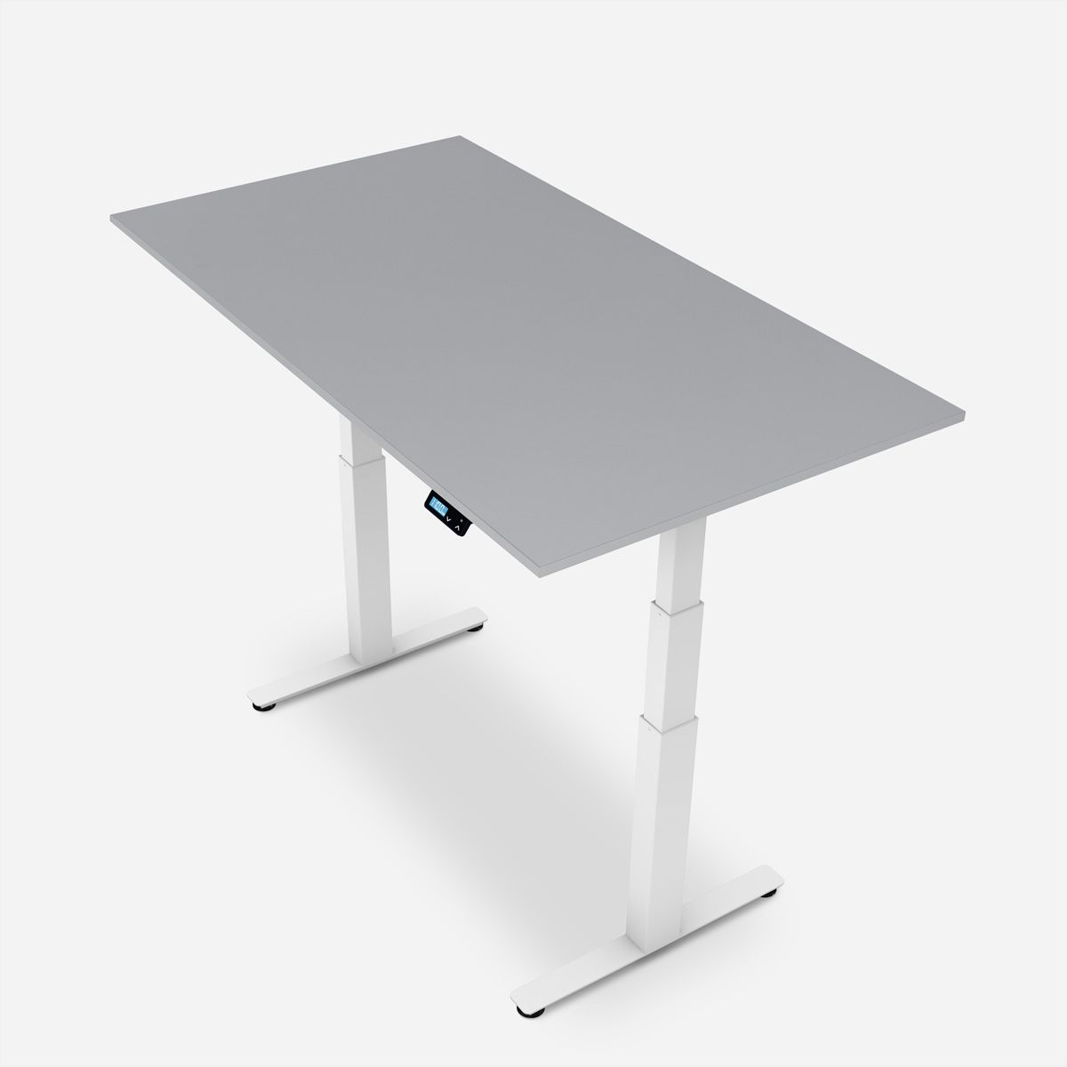 WRK21 Schreibtisch Work 120 x 80 cm, Höhenverstellbar, Grau Uni / Weiss