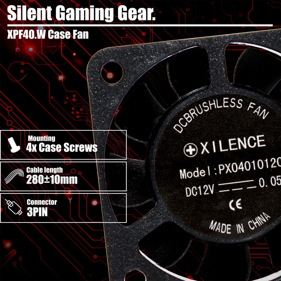 Xilence XPF40.W 40mm Gehäuselüfter, 3PIN, White Box