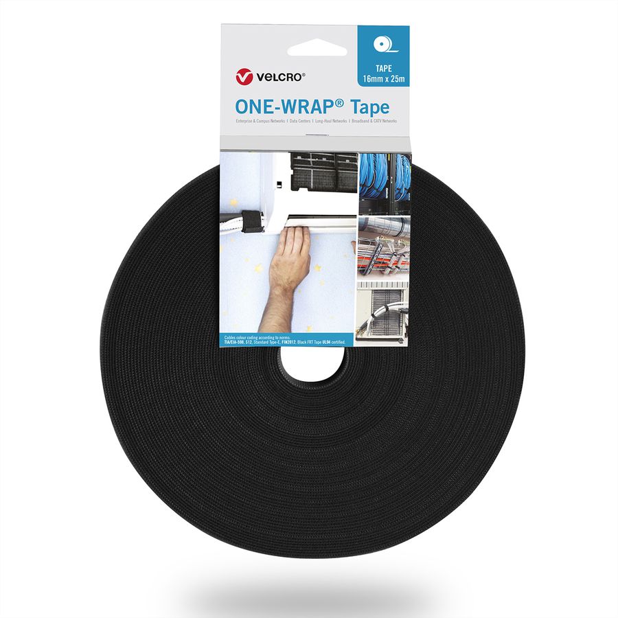 VELCRO® One Wrap® Bande 20 mm, noir, 25 m