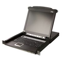ATEN CL5716MW 43cm wide LCD KVM Switch, USB-PS/2,VGA, 16 Port, CH-Layout