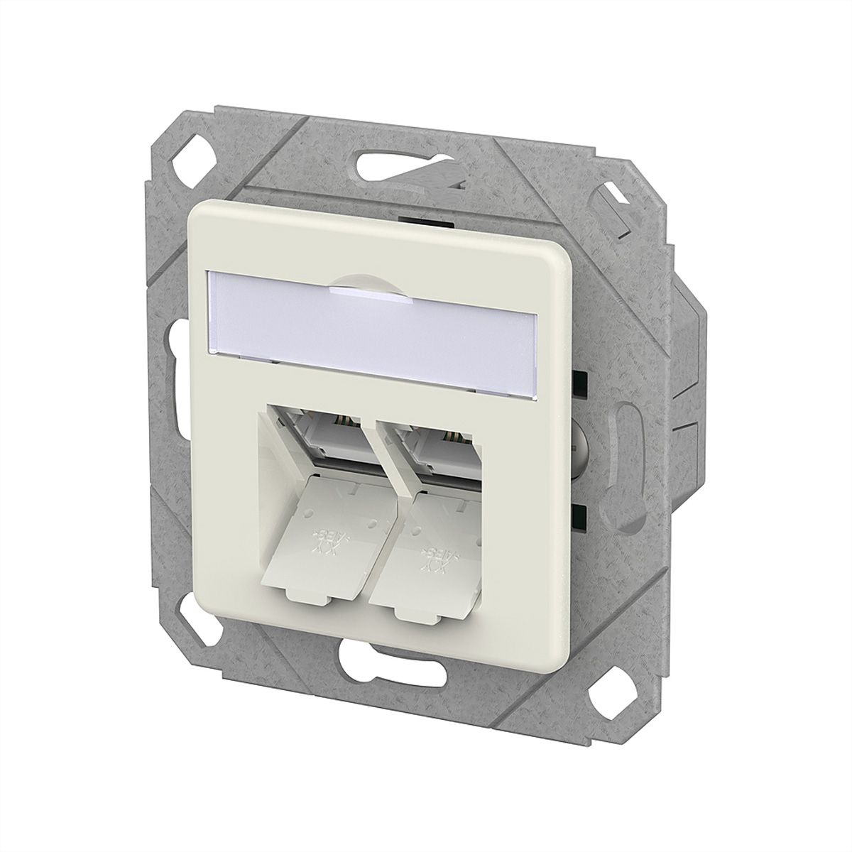 METZ CONNECT E-DAT C6A LSA++ Dose, 2 Port, UPk, reinweiß