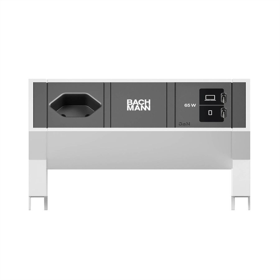 BACHMANN DESK2 1xCH 90° 1xUSB C/C 65W, L=0,2m INOX