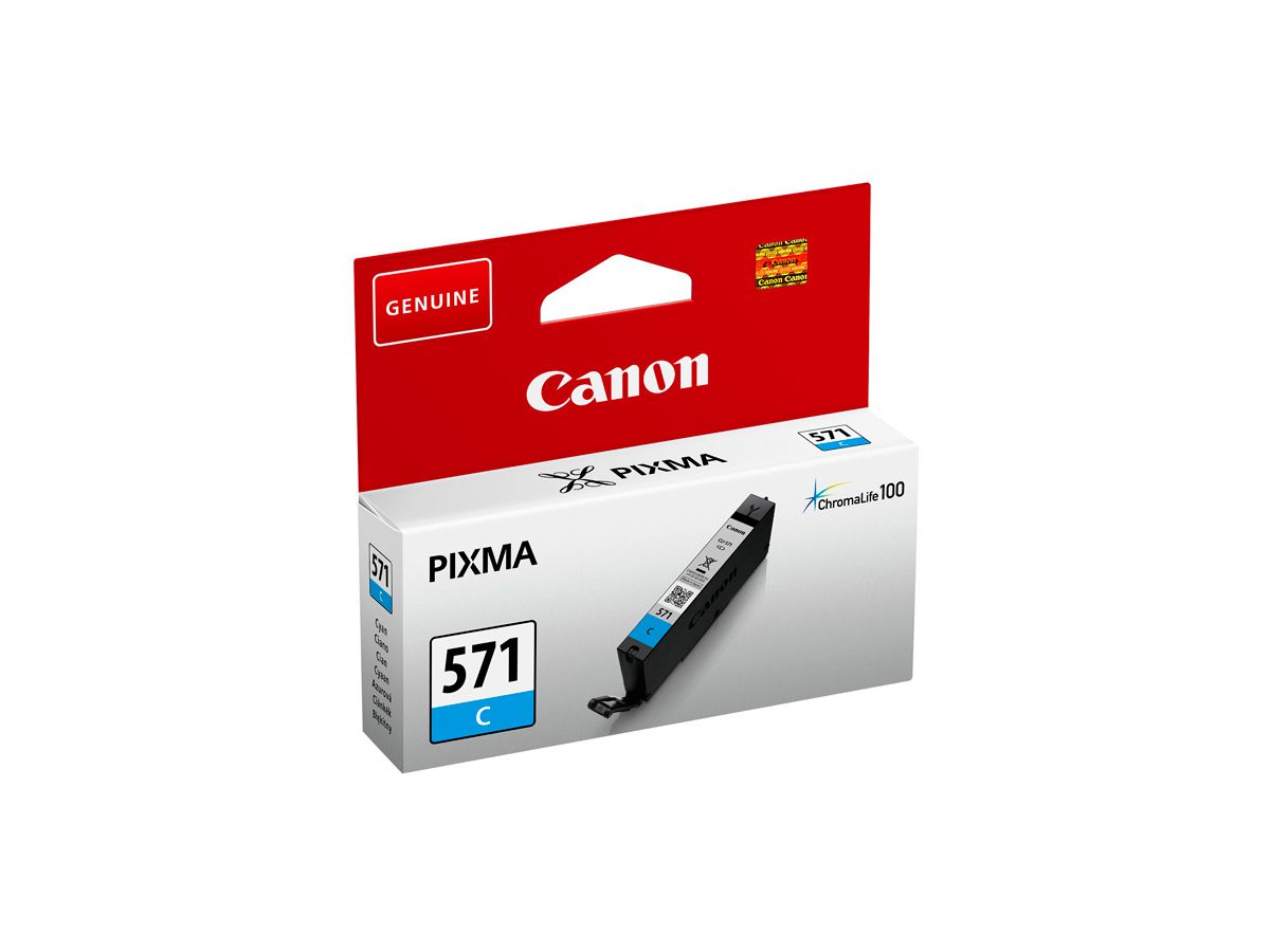 CANON CLI-571C, Cartouche cyan, 7ml, pour PIXMA MG5750, MG5751, MG5752, MG5753,