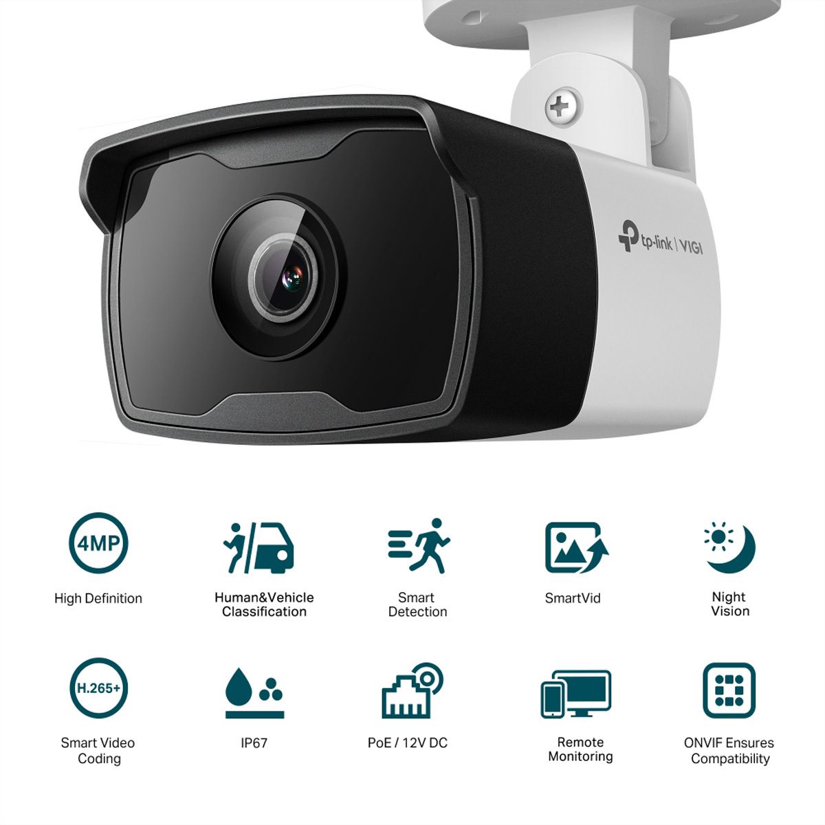 TP-Link VIGI C340I(2.8mm) Bullet-Caméra 4 MP, 88.8°, IR-LED 30m