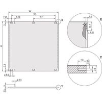 SCHROFF Face avant, Refrofit Shielding, 4 U, 84 HP, 2,5 mm, alu, anodisé, bords non traités