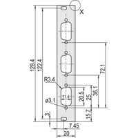 SCHROFF Face avant en U, blindée, découpe Sub-D, 3 U, 4 F, 3 x 9 broches, 2,5 mm, alu, anodisé avant, conducteur arrière