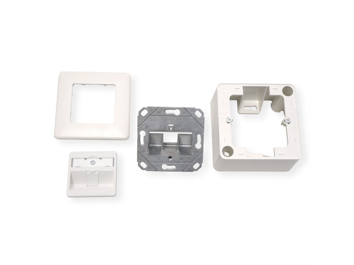 METZ CONNECT Keystone boîtier de raccordement montage en saillie 1 port non équipé blanc pur